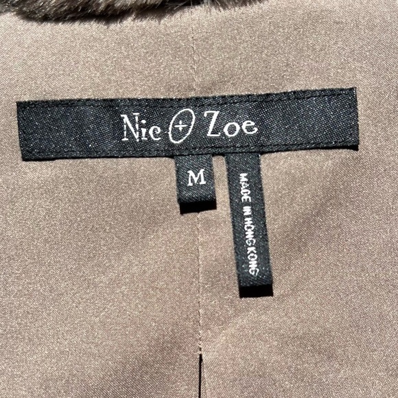 🌻Nic + Zoe Fancy Fluffy Faux Fur Collared Jacket Size Medium - Picture 12 of 13